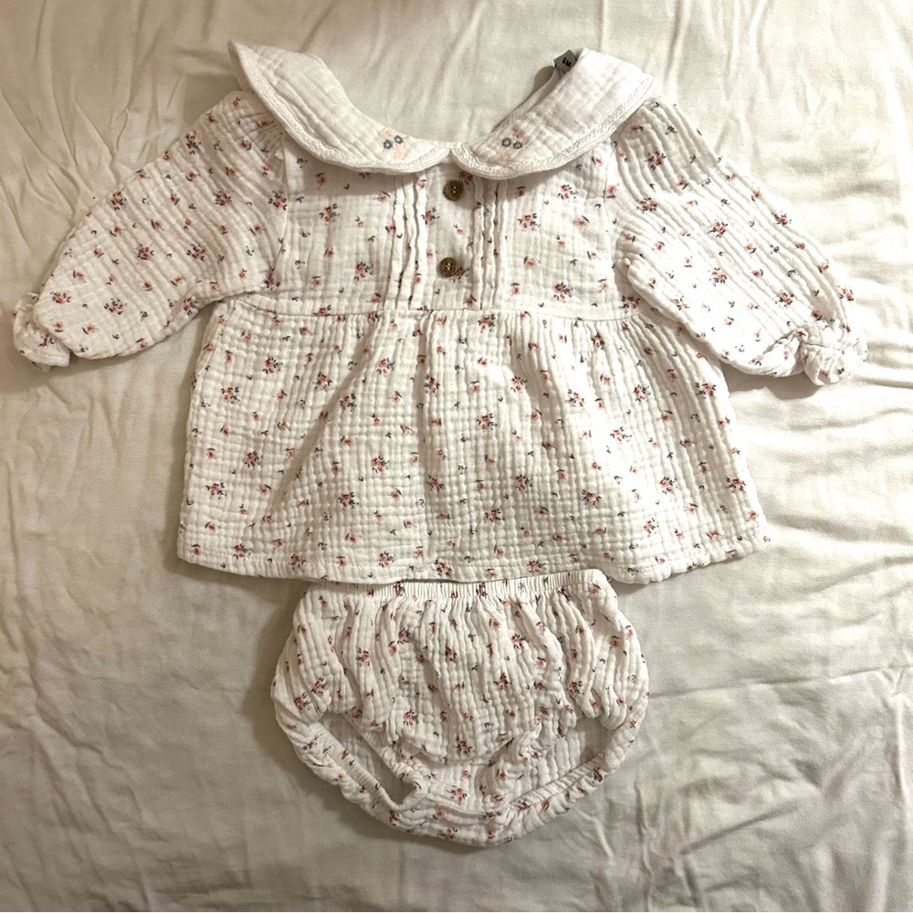 Babidu 6 Month Floral White Baby Set